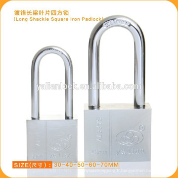 Chine Hot Sale Chrome Plated Square Iron Padlock